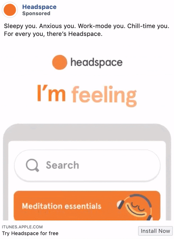 headspace facebook ad gif
